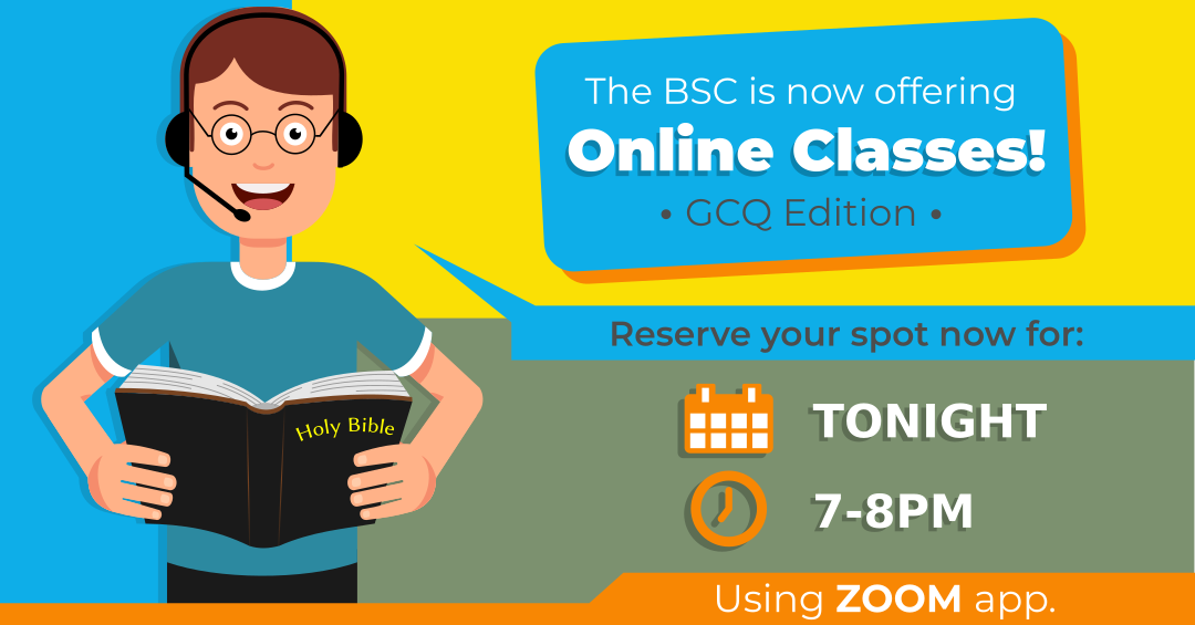 Free Bible course using Zoom app on Tuesday 7pm